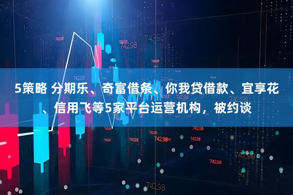 5策略 分期乐、奇富借条、你我贷借款、宜享花、信用飞等5家平台运营机构，被约谈