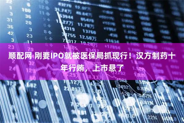 顺配网 刚要IPO就被医保局抓现行！汉方制药十年行贿，上市悬了