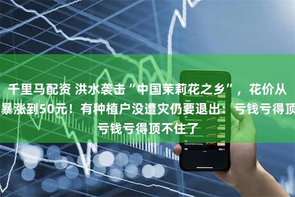 千里马配资 洪水袭击“中国茉莉花之乡”，花价从3元/斤暴涨到50元！有种植户没遭灾仍要退出：亏钱亏得顶不住了
